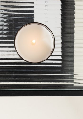 VENTURE DESIGN Sao Paulo sidebord, m. 1 hylde - glas og sort stl (40x40)