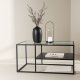 VENTURE DESIGN Campinas sofabord, m. 1 hylde - glas og sort stl (90x60)