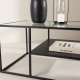 VENTURE DESIGN Campinas sofabord, m. 1 hylde - glas og sort stl (90x60)