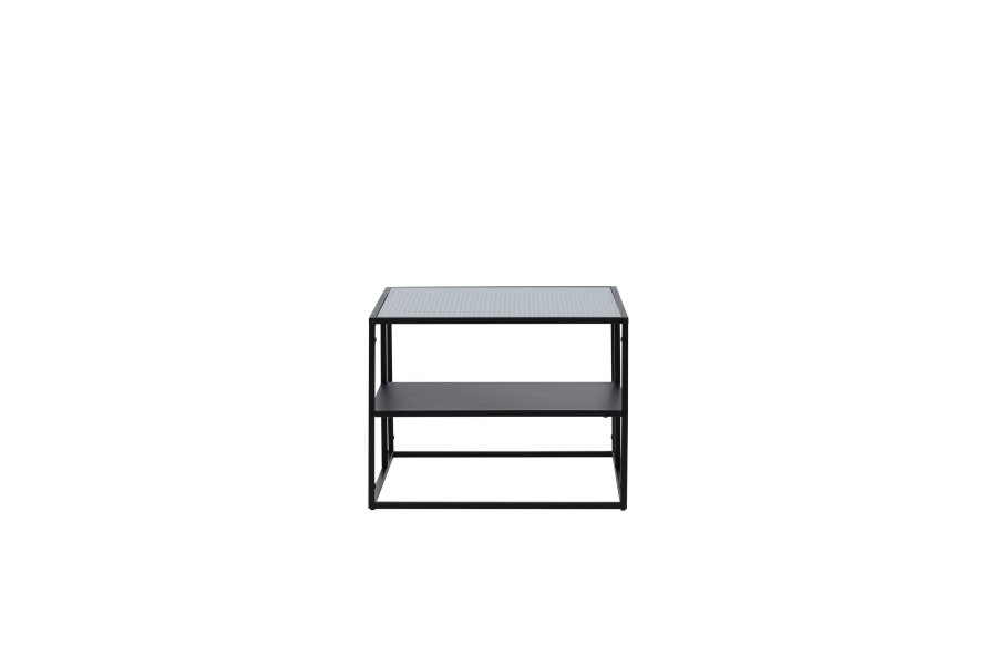 VENTURE DESIGN Campinas sofabord, m. 1 hylde - glas og sort stl (90x60)