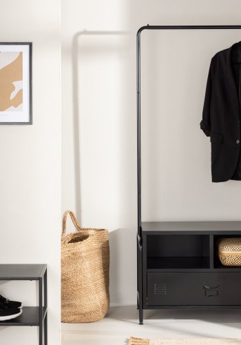 VENTURE DESIGN Quito tjstativ, m. 2 rum og 1 skuffe - sort stl