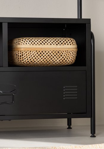 VENTURE DESIGN Quito tjstativ, m. 2 rum og 1 skuffe - sort stl