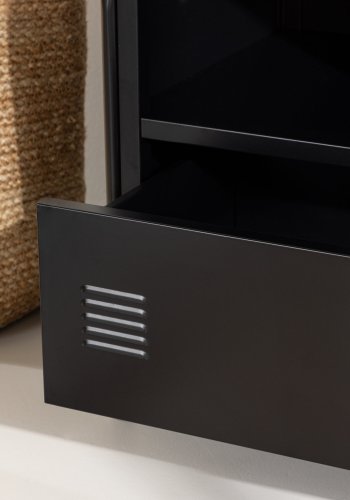 VENTURE DESIGN Quito tjstativ, m. 2 rum og 1 skuffe - sort stl