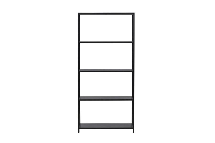 VENTURE DESIGN Montevideo reol, m. 5 hylder - sort stl