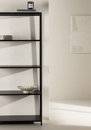 VENTURE DESIGN Montevideo reol, m. 5 hylder - sort stl