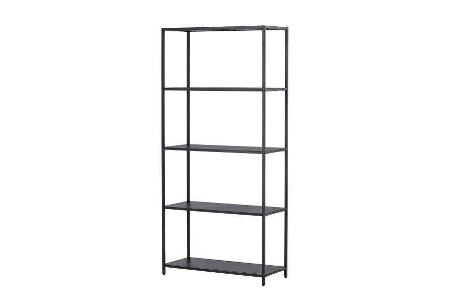 VENTURE DESIGN Montevideo reol, m. 5 hylder - sort stl