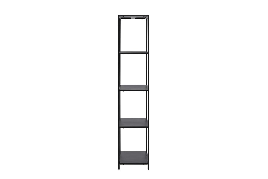 VENTURE DESIGN Montevideo reol, m. 5 hylder - sort stl