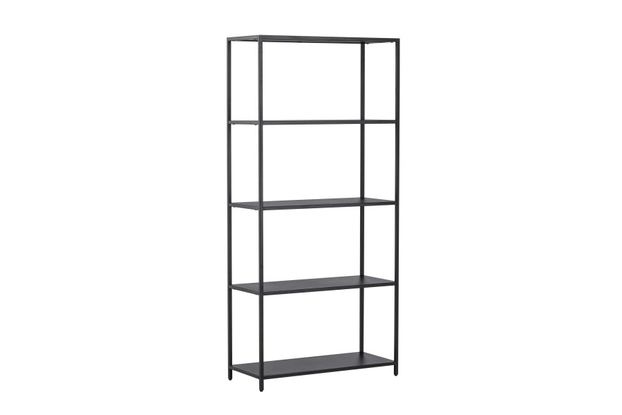 VENTURE DESIGN Montevideo reol, m. 5 hylder - sort stl