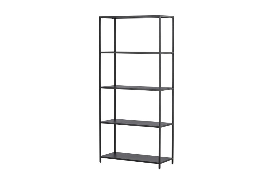 VENTURE DESIGN Montevideo reol, m. 5 hylder - sort stl