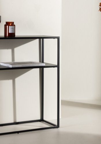 VENTURE DESIGN Georgetown sidebord, m. 1 hylde - sort stl (80x40)