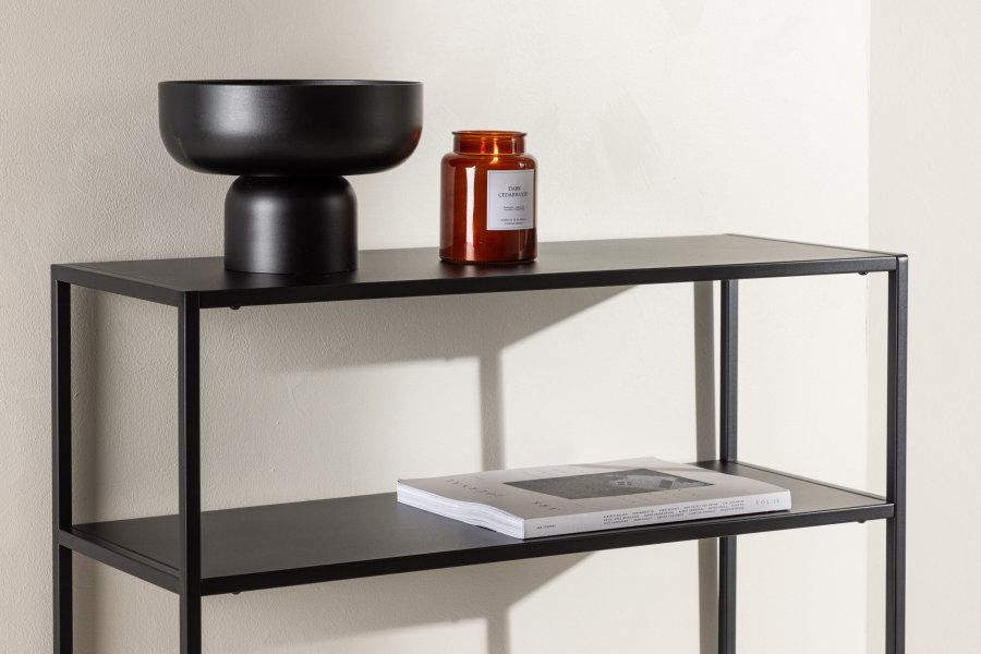 VENTURE DESIGN Georgetown sidebord, m. 1 hylde - sort stl (80x40)