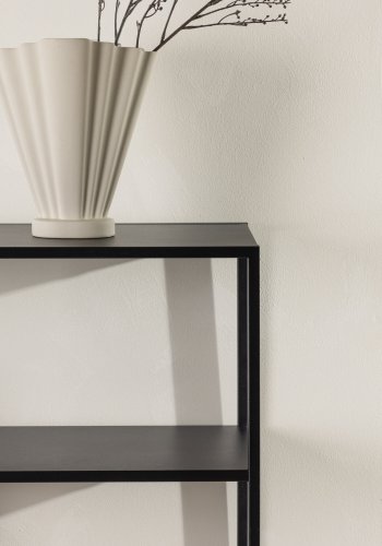 VENTURE DESIGN Puno sidebord, m. 3 hylder - sort stl (80x30)