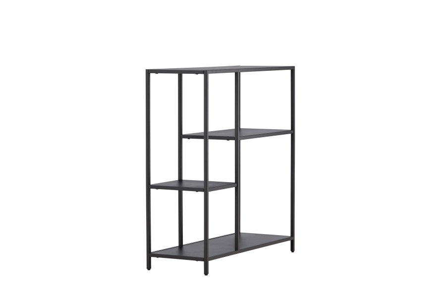 VENTURE DESIGN Puno sidebord, m. 3 hylder - sort stl (80x30)