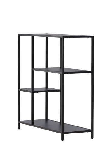 VENTURE DESIGN Puno sidebord, m. 3 hylder - sort stl (80x30)