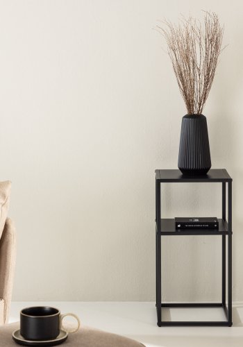 VENTURE DESIGN Punta Arenas sidebord, m. 1 hylde - sort stl (30x30)