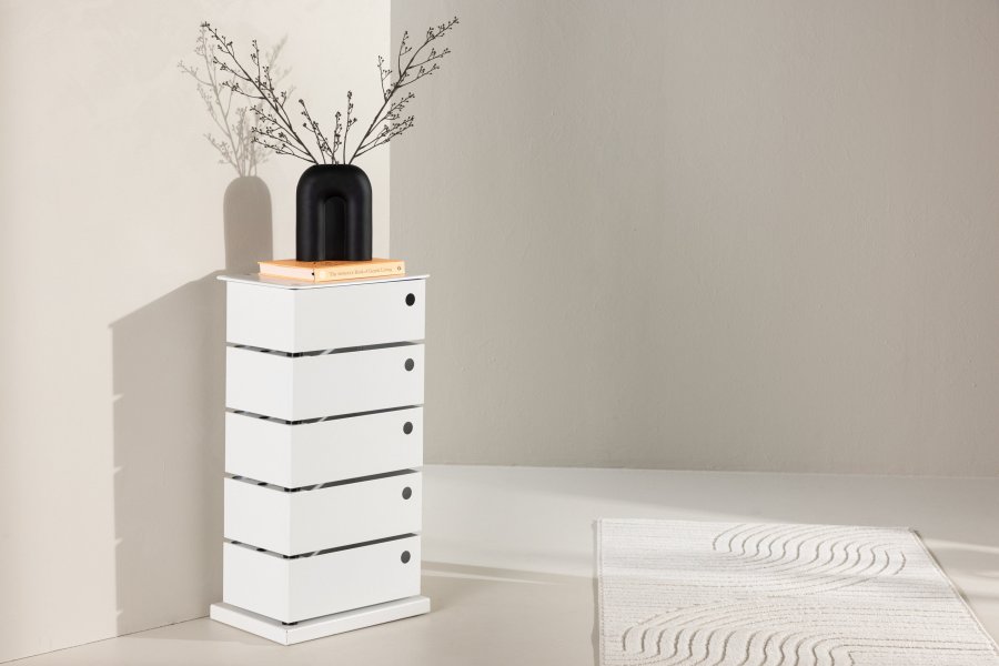 VENTURE DESIGN San Carlos kommode, m. 5 skuffer - beige stl