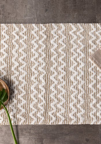 VENTURE DESIGN Philippa bademtte, rektangulr - hvid/sand bomuld (60x90)