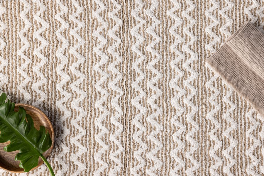 VENTURE DESIGN Philippa bademtte, rektangulr - hvid/sand bomuld (60x90)