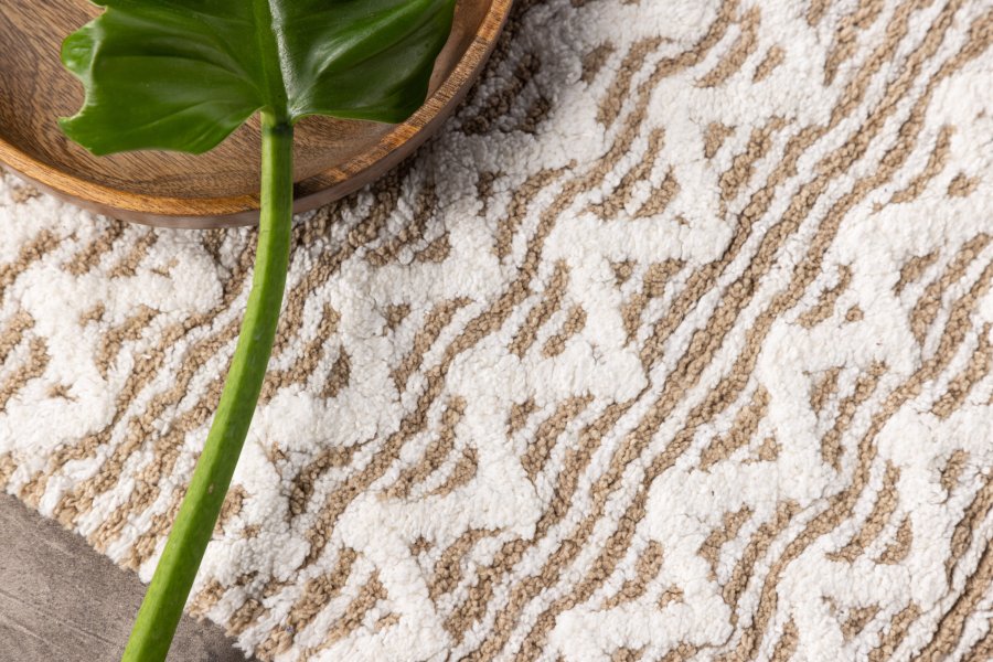 VENTURE DESIGN Philippa bademtte, rektangulr - hvid/sand bomuld (60x90)