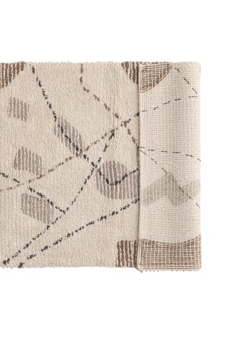 VENTURE DESIGN Paul bademtte, rektangulr - elfenben/brun/gr bomuld (60x90)