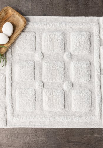 VENTURE DESIGN Putte bademtte, rektangulr - hvid bomuld (60x90)