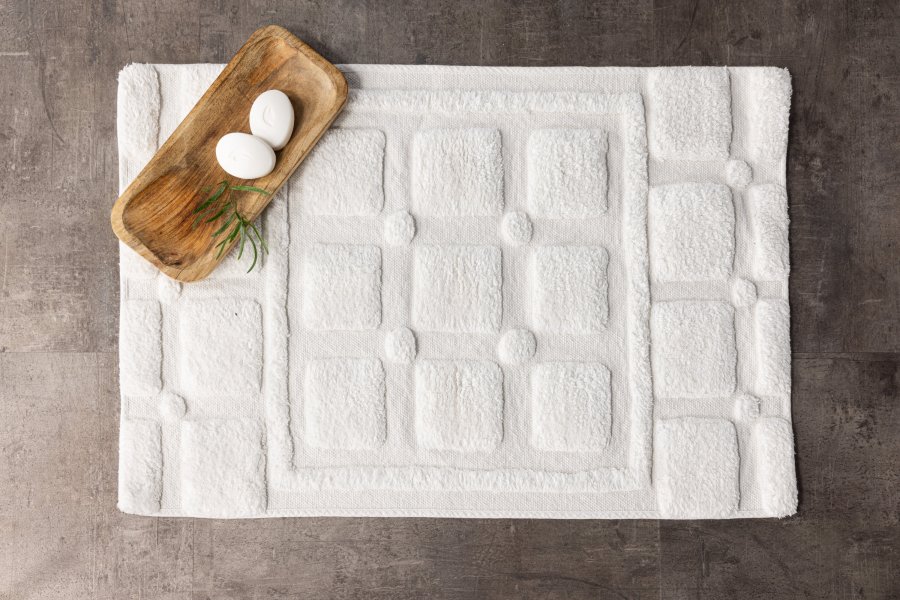 VENTURE DESIGN Putte bademtte, rektangulr - hvid bomuld (60x90)