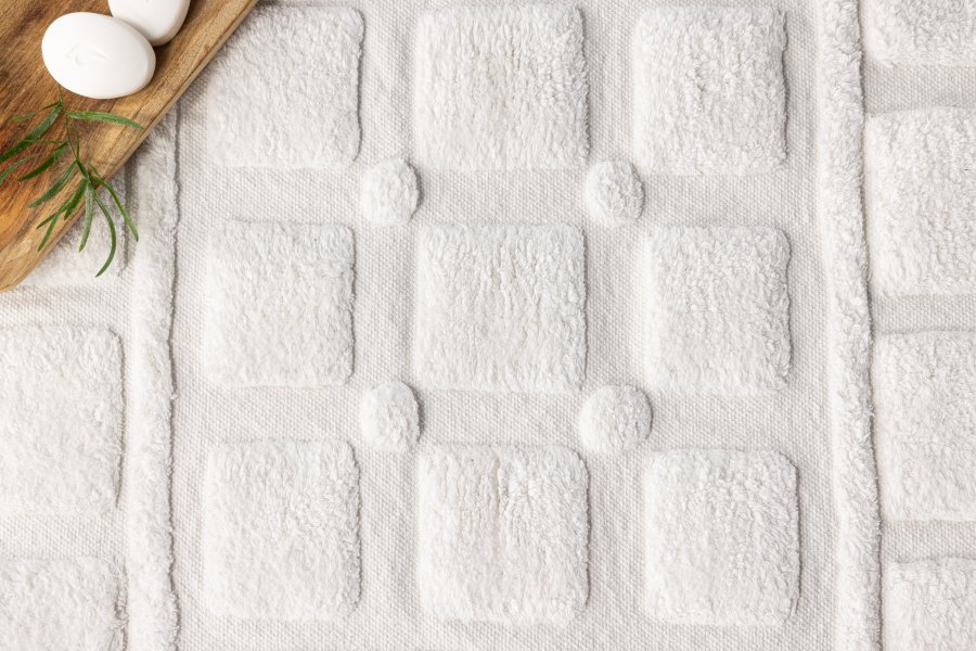 VENTURE DESIGN Putte bademtte, rektangulr - hvid bomuld (60x90)