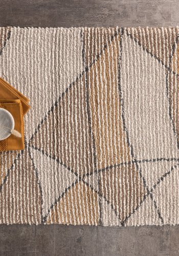 VENTURE DESIGN Loui bademtte, rektangulr - elfenben/sand/gr bomuld (60x90)