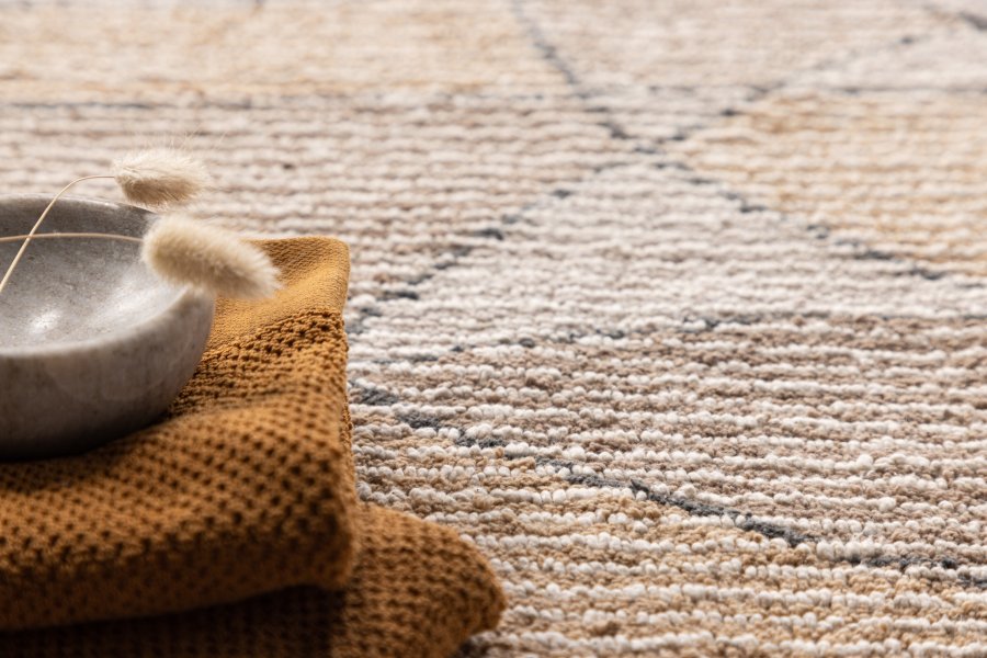 VENTURE DESIGN Loui bademtte, rektangulr - elfenben/sand/gr bomuld (60x90)