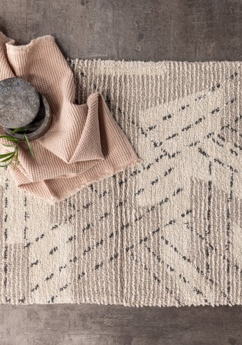 VENTURE DESIGN Lorentz bademtte, rektangulr - elfenben/taupe bomuld (60x90)