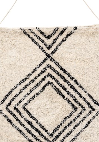 VENTURE DESIGN Love vgtppe, rektangulr - offwhite/sort bomuld (50x80)