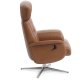 Alex recliner lnestol - cognac semi aniline lder og brstet aluminium