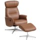 Alex recliner lnestol - cognac semi aniline lder og brstet aluminium