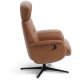 Alex recliner lnestol - cognac semi aniline lder og sort aluminium