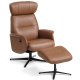Alex recliner lnestol - cognac semi aniline lder og sort aluminium