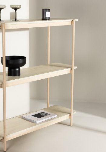 VIND COLLECTION Heim konsolbord, m. 2 hylder - hvidvasket MDF og stl (120x40)