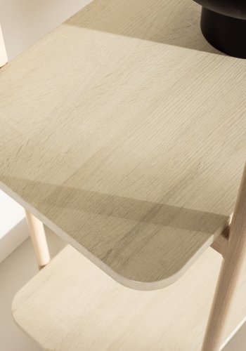 VIND COLLECTION Heim konsolbord, m. 2 hylder - hvidvasket MDF og stl (120x40)