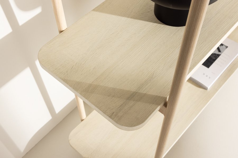 VIND COLLECTION Heim konsolbord, m. 2 hylder - hvidvasket MDF og stl (120x40)