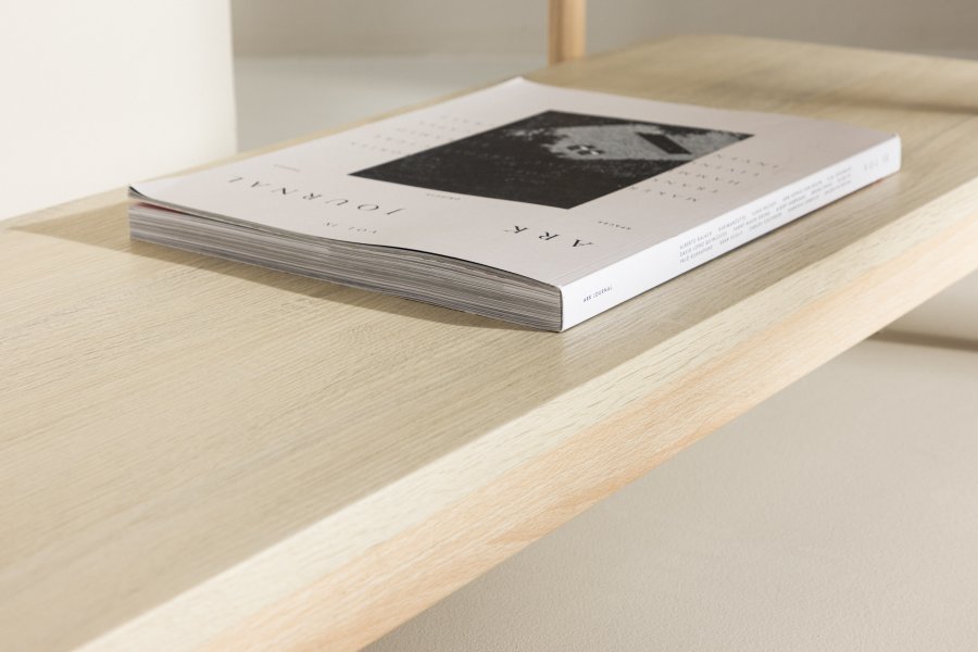 VIND COLLECTION Heim konsolbord, m. 2 hylder - hvidvasket MDF og stl (120x40)