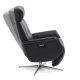 Alex recliner lnestol 2 motors - sort semi aniline lder og brstet aluminium