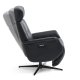 Alex recliner lnestol 2 motors - sort semi aniline lder og sort aluminium