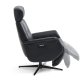 Alex recliner lnestol 2 motors - sort semi aniline lder og sort aluminium
