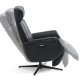 Alex recliner lnestol 2 motors - sort semi aniline lder og sort aluminium