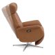 Alex recliner lnestol 2 motors - cognac semi aniline lder og brstet aluminium