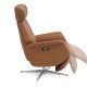 Alex recliner lnestol 2 motors - cognac semi aniline lder og brstet aluminium