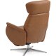 Alex recliner lnestol 2 motors - cognac semi aniline lder og brstet aluminium