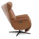 Alex recliner lnestol 2 motors - cognac semi aniline lder og sort aluminium