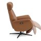 Alex recliner lnestol 2 motors - cognac semi aniline lder og sort aluminium