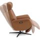 Alex recliner lnestol 2 motors - cognac semi aniline lder og sort aluminium