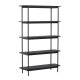 VIND COLLECTION Heim reol 190 cm, m. 5 hylder - sort MDF og stl